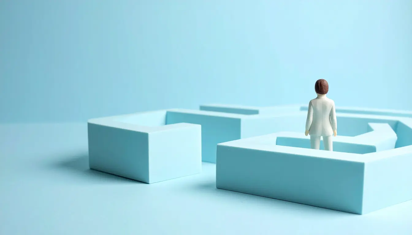 Persona perdida en un laberinto